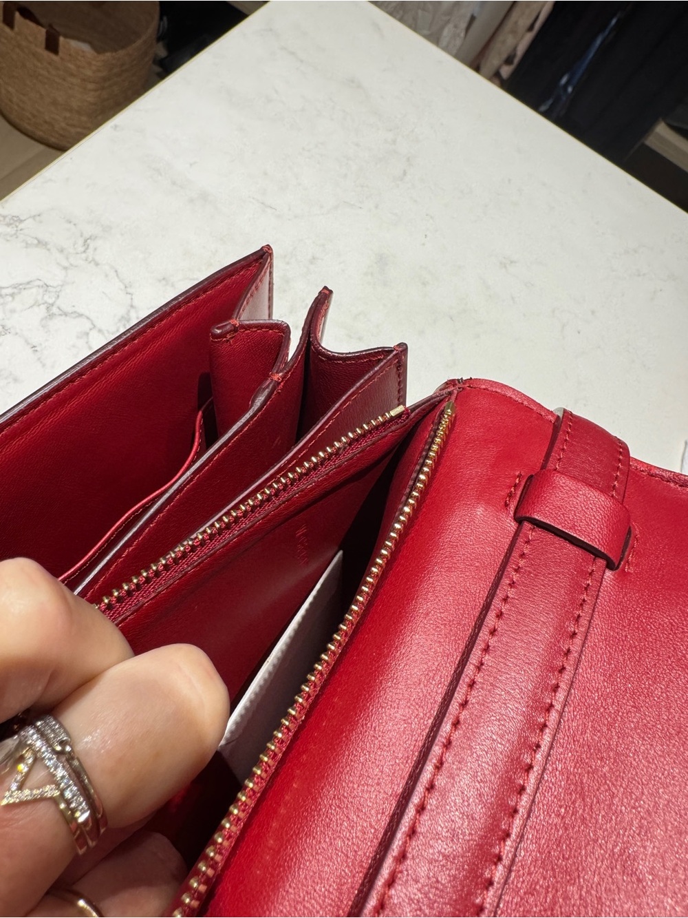 Celine Red Leather Box Bag with Gold Hardware - Picture 11 of 12